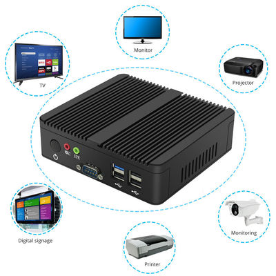 بدون مروحة Linux Pfsense Industrial Mini Workstation كمبيوتر N2930 300 ميجابت في الثانية VGA RS232