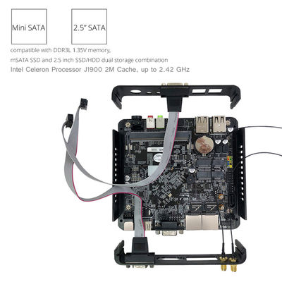 بدون مروحة Linux Pfsense Industrial Mini Workstation كمبيوتر N2930 300 ميجابت في الثانية VGA RS232