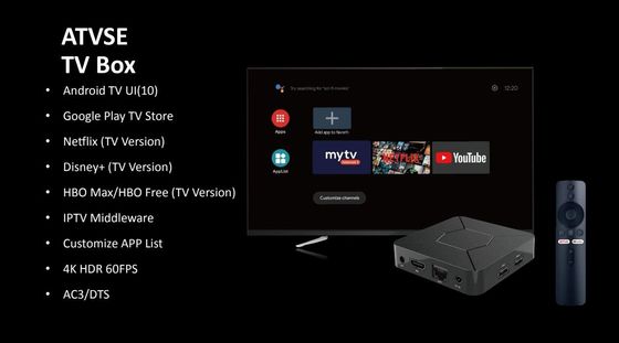 3D 4K OTT Smart Box Google Tv Box مع شبكة موثوقة Quad Core 4K ATV Player
