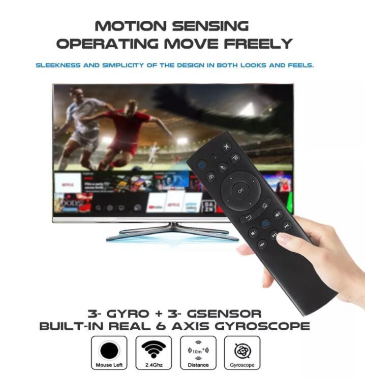 جهاز تحكم عن بعد يعمل بتقنية البلوتوث IR Air Mouse 4K HDR لمشغل وسائط بث التلفزيون بنظام Android