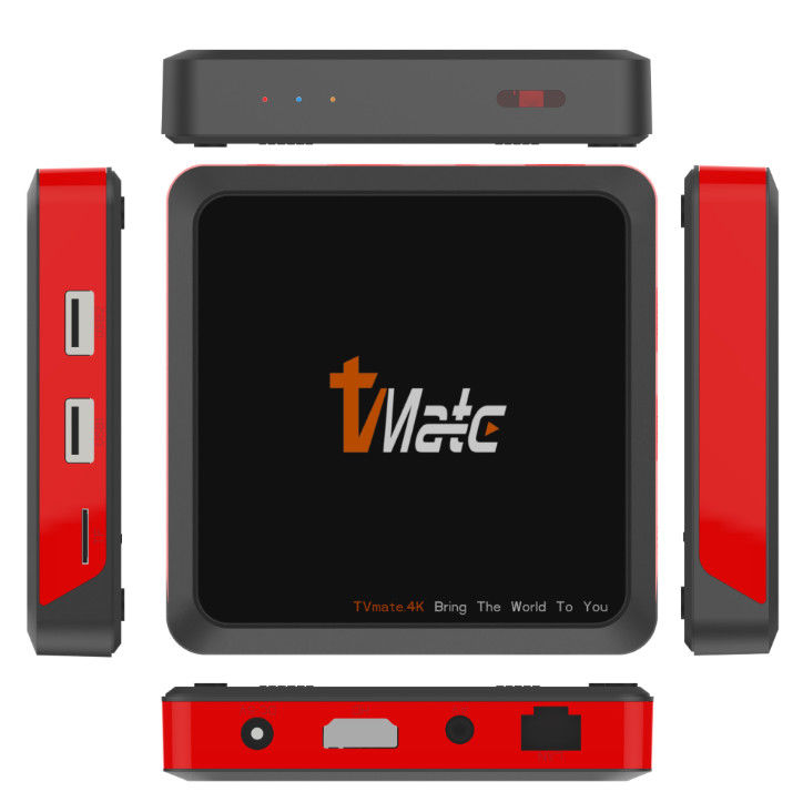 Android OTT TV Streaming Box 12V/2A 3.5 ملم مقبس صوت يصل إلى 128 جيجابايت